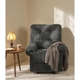 thumbnail image 2 of Overstuffed Recliner Chair with Manual Push-Back Recline, Plush Padded Armchair with Footrest, Ergonomic Lounge Chair for Living Room, Home Theater, Dark Gray, 2 of 3
