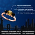 thumbnail image 2 of Gem Stone King 18K Rose Gold Plated Silver Yellow Citrine and Black Diamond Engagement Ring for Women | 1.90 Cttw | Round 6MM | Gemstone November Birthstone | Size 6, 2 of 6