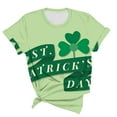 thumbnail image 5 of KIHOUT Nouveaux Arrivlas T-Shirts pour Femmes Fête de la Saint-Patrick, Mode Grande Taille Col Rond Manches Courtes T-Shirt Imprimé Vert, Taille P-5TG, 5 of 5