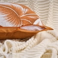 thumbnail image 3 of Unique Bargains Pack of 2 Leaf Pattern Chenille Throw Pillow Covers Orange, 3 of 6
