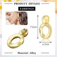 thumbnail image 2 of Pendientes colgantes dorados para mujer, grandes, redondos, con clips redondos, geométricos, con colgante mate, estilo dorado 1, 2 of 5