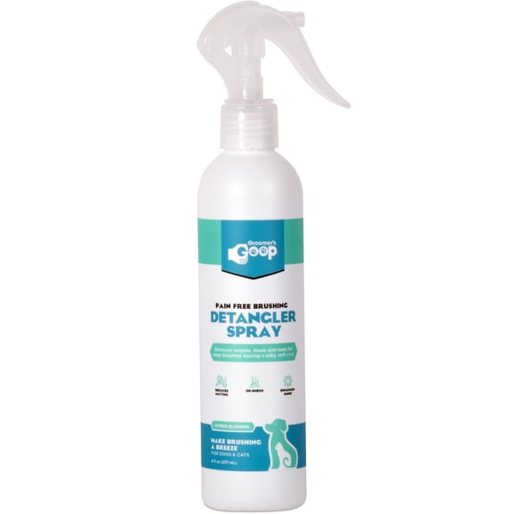 Groomer's Goop Pain Free Brushing Detangler Spray for Dogs & Cats, Tangle-Reducing Leave-In Formula, 8 fl oz