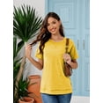 thumbnail image 2 of SHIBEVER Summer Short Sleeve T Shirts for Women Casual Loose Side Split Tunic Tops Comfortable Crew Neck Tops, 2 of 8