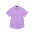 thumbnail image 6 of Fantaslook Womens Button Down Shirts Cotton Linen Short Sleeve Shirt Lapel Work Blouses Casual Summer Tops with Double Pockets, 6 of 11