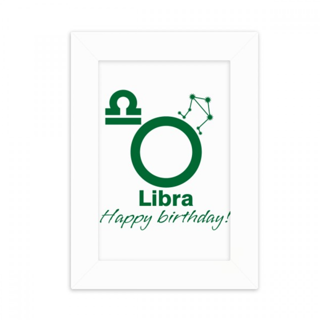 Cumpleaños del destino de Libra Marco de Fotos de escritorio imagen Blanco Pintura arte 5x7 pulgadas