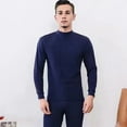 thumbnail image 2 of Cotton Thermal Base Layer Outfit Winter Men Thermal Underwear Set Turtleneck Long Sleeve Warm Base Layer Pure Color Slim Fit Elastic Men Pajamas Set, 2 of 5