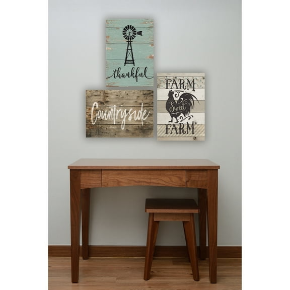 The Stupell Home Decor Collection Thankful Vintage Windmill Wall Art