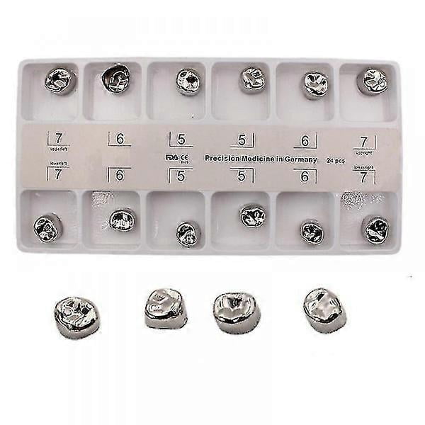 12 pcs stainless steel dental crowns for children/adults temporary
