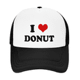thumbnail image 2 of I Heart Donut Love Food Funny Trucker Hat Baseball Cap Unisex Black, 2 of 5