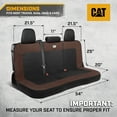 thumbnail image 2 of Cat Flexfit Rear Bench Seat Cover for Car Truck SUV, Durable Canvas Mesh Design, 60/40 Split Bench Auto Protector, Brown & Black, 2 of 9