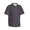 thumbnail image 2 of Daiia Bat Purple Hawaiian Shirt for Men Gentle Cotton Regular Short Sleeve Casual-X-Large, 2 of 9