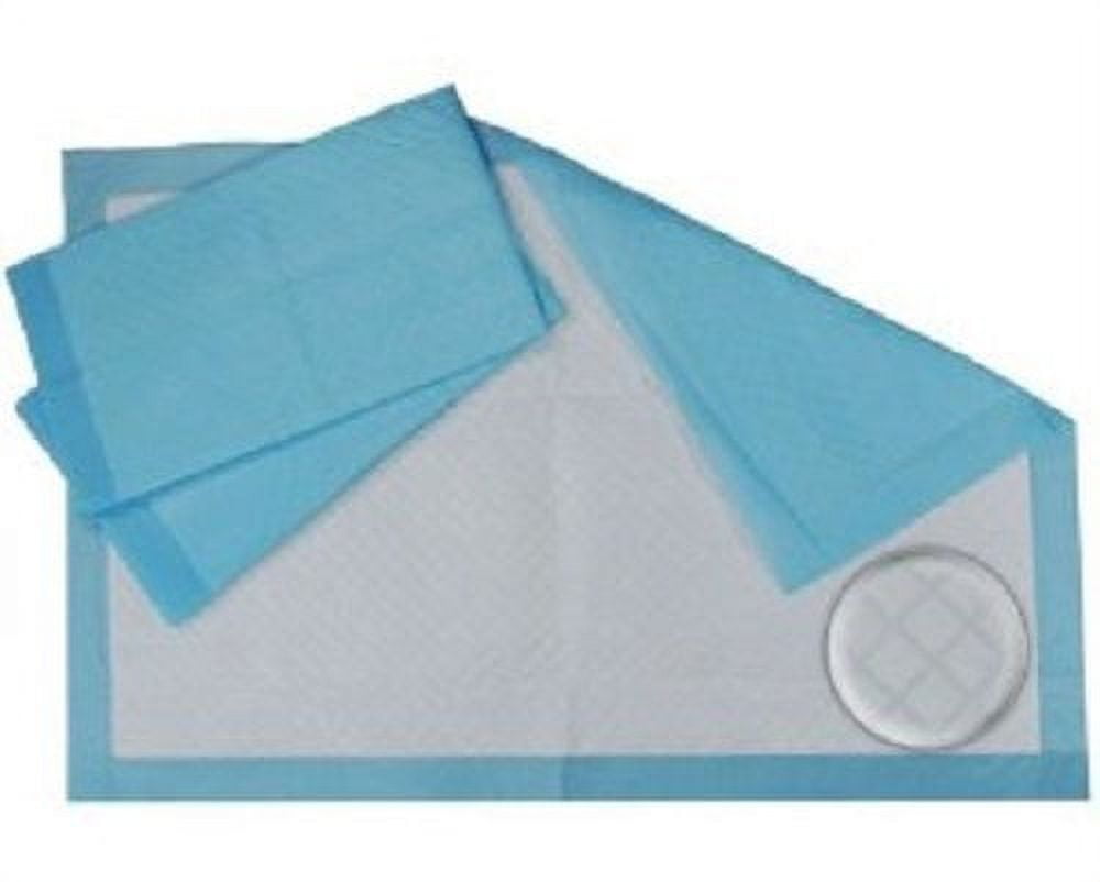Healthline (Chux) Disposable Underpads Large 23 x 36, Waterproof Highly Absorbent Blue Bed Pads for Adults, Children, and Pets (50/Pack) plus Hand Sanitizing Wipes