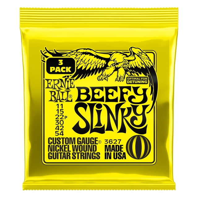 Juego de 3 cuerdas para guitarra eléctrica Ernie Ball Beefy Slinky 11-54