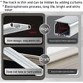 thumbnail image 2 of GXCZ Curtain Rods Ultra-Thin Curtain Track, Aluminium Ceiling Track For Curtains, Sliding Curtain Rail For Window Room Divider, Wall Divider Curtain, Rv Curtain Track(White,130cm), 2 of 6