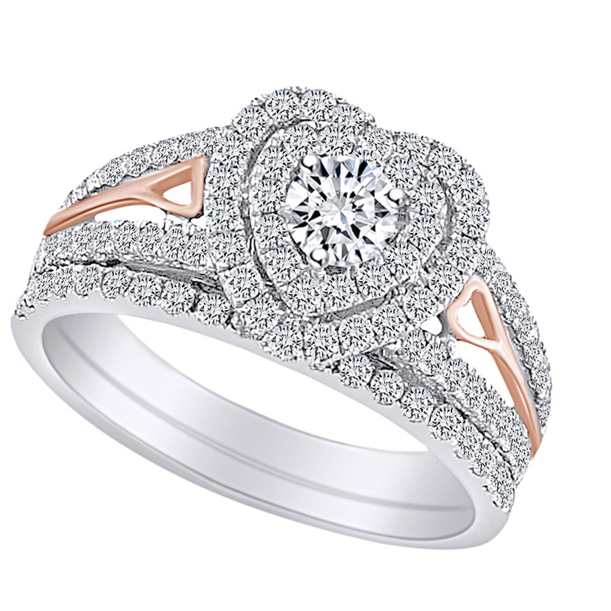 Diamond Wedding Engagement Ring Band 1.20 Carat Women's Solid 14k White Gold 