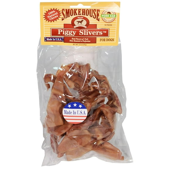 Smokehouse USA Made Piggy Slivers Dog Chew [New Dog Supplies, Dog Meat and Jerky Treats, Smokehouse, Dog Supplies] 10 count