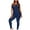Dark Blue, variant on TIHLMK Jumpsuit for Women Women's Large Size Backless Yoga Exercise Fitness Pants Skinny Jumpsuit Gift for Women