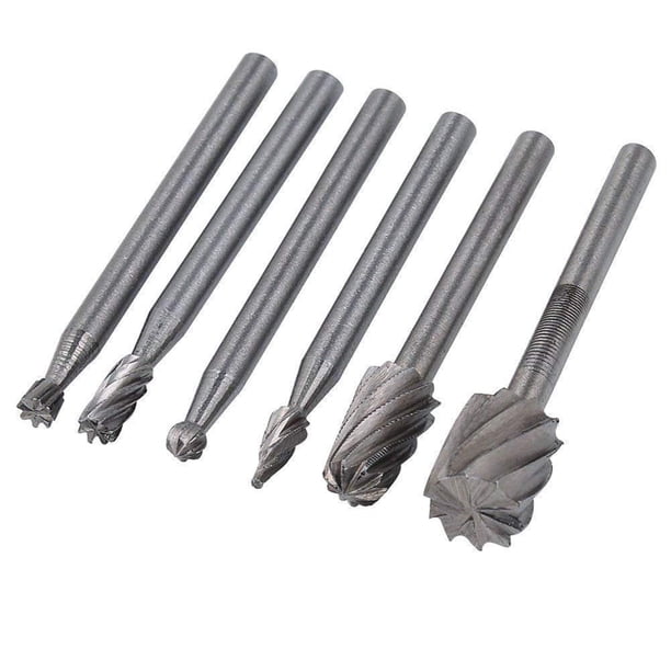 Speravity 6PCS HSS Rotary Multi Tool Burr Routing Router Bit Mill Accesorio Compatible para Type3 NO3 Speravity GJ2621-00B