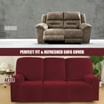 thumbnail image 5 of SHANNA Stretch Recliner Sofa Cover Sofa Slipcover, 3 Seater Couch Cover Furniture Protector, Burgurdy, 5 of 9