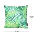 thumbnail image 4 of Amelia Outdoor Palms 17.75" Water Resistant Fabric Square Cushion, Cream, Green, 4 of 5