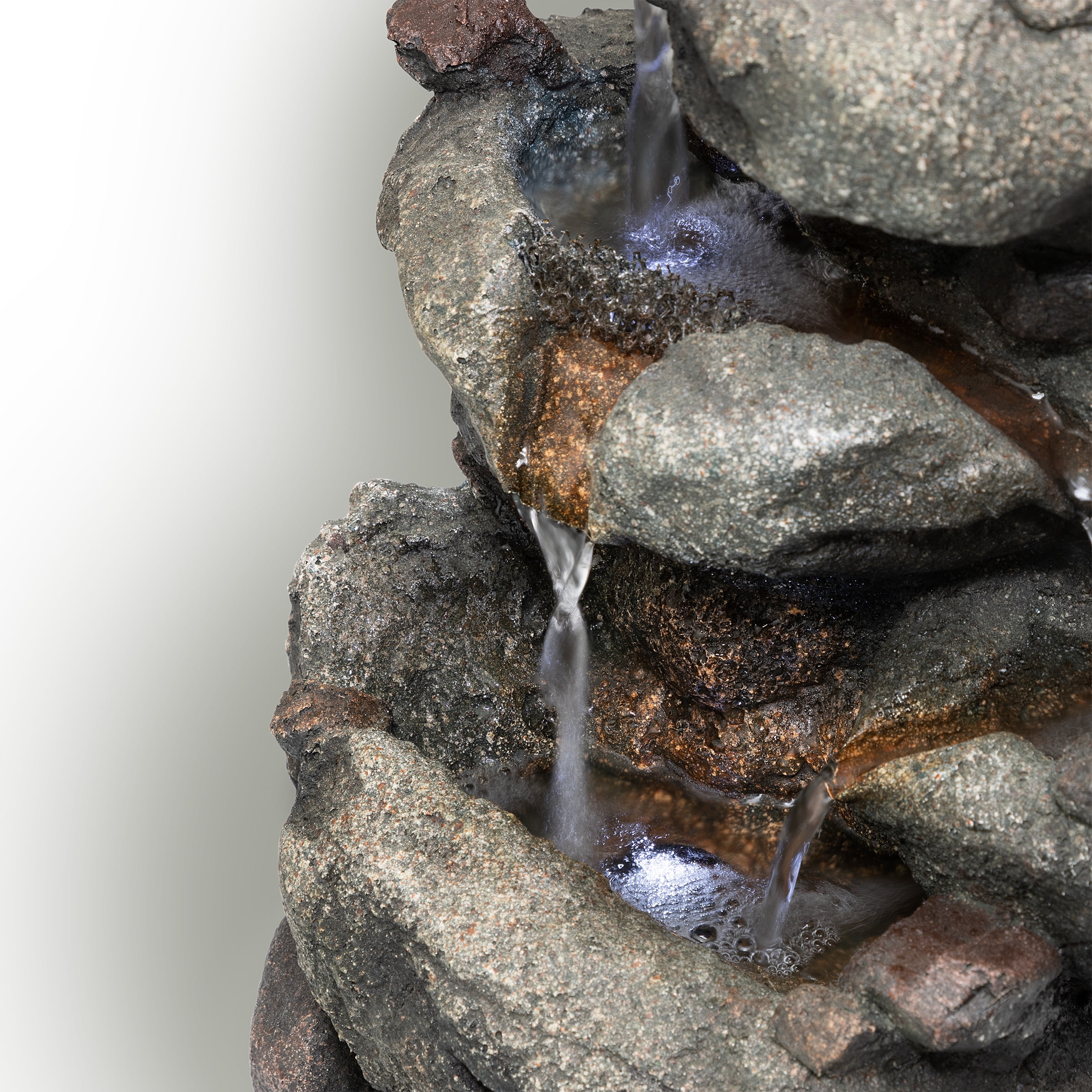 Alpine Corporation 14-Inch Indoor & Outdoor Rainforest Rock Fountain with LED Light