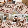 thumbnail image 5 of Western Texas Star Vintage Area Rug 4x6 Washable Rug Non Slip Rustic Wreath Red Beige Plaid Large Area Rug Indoor Floor Carpet for Entryway Bedroom Kitchen Living Room Home Office Dining Room Nursery, 5 of 6