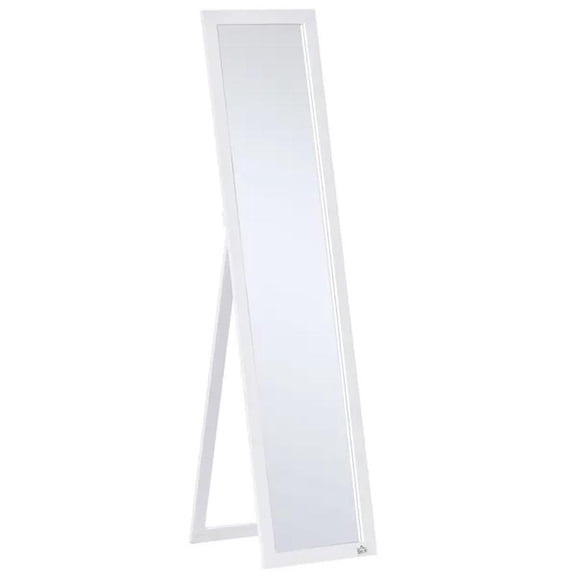 Full-Size White Mirror, Floor Standing or Wall-Mounted, Rectangle
