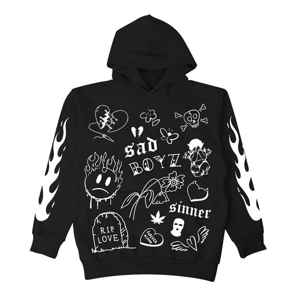Junior H Merch Sad Boyz No Love Hoodie Sweatshirt Winter For Women/Men Long Sleeve Rapper Pullover