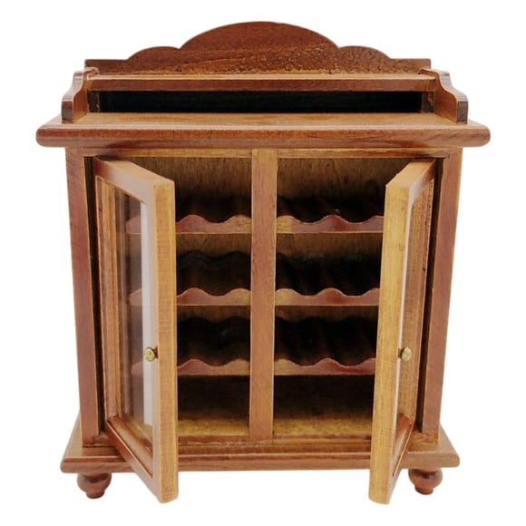 Gabinete de casa de muñecas, decoración de accesorios para muñecas, muebles de madera para dormitorio, adornos para el hogar, 1/12