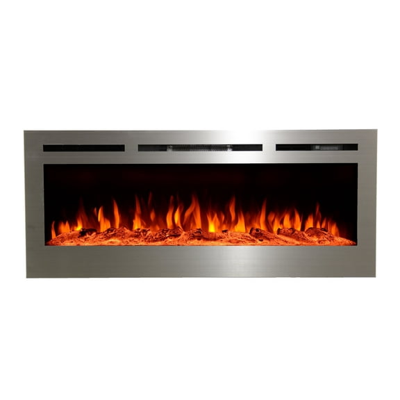 The Sideline Deluxe by Touchstone - 50" Smart Electric Fireplace- Stainless Steel
