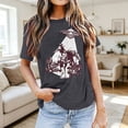 thumbnail image 2 of Wang6 Women's Plus Size Graphic Tees Summer Western Cowboy Printed Loose Fit Tops Trendy Short Sleeve Going out T Shirts 0629LiBlack S, 2 of 5