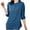 Blue, variant on Womens Button Up Shirts Cotton-Linen Long Sleeve Womens Blouses with Crew Neck Comfortable Casual Autumn Spring Fashion Tops Lightweight Fabric Daily Top Wear