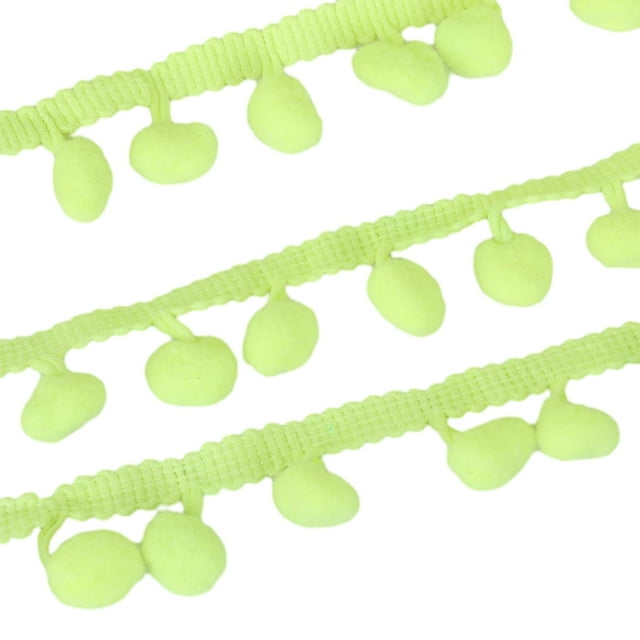 tredstone Easy-to Decorative Trim For Various Crafts 5 Yards Pom Trim Ball Fringe Ribbon 5 Yards Pom Ball Lace Fluorescent Yellow