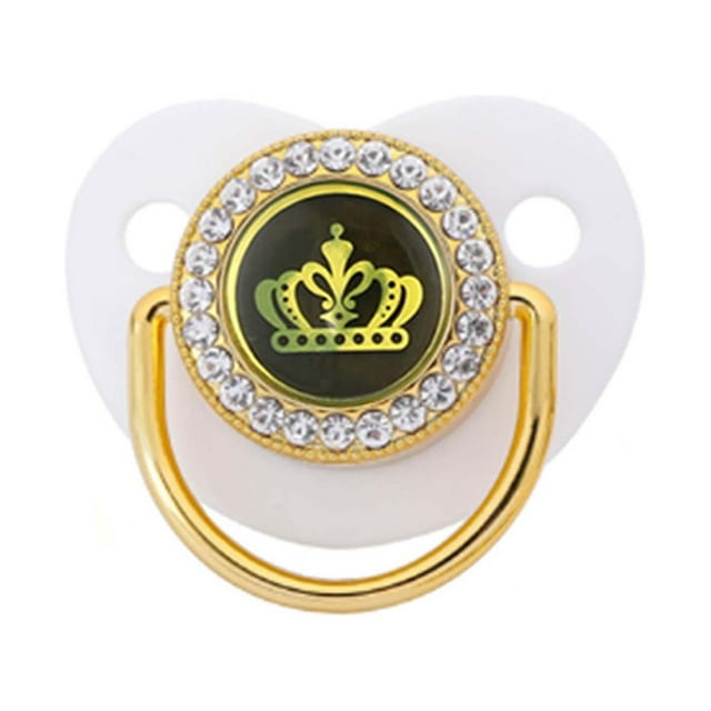 Fiudx Chupete para Bebé, Corte de Silicona Seguro, Diseño Ergonómico, Chupete con Brillantes, Ideal para La Lactancia o Como Regalo, Regalo para Baby Shower, Accesorio de Bautizo de Lujo.