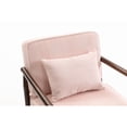 thumbnail image 6 of Leumius Storage Chair, Mid Century Modern Accent Chair with Solid Wood Frame, Upholstered Living Room Chairs with Waist Cushion, Reading Armchair for Bedroom Sunroom Light Pink, 6 of 9