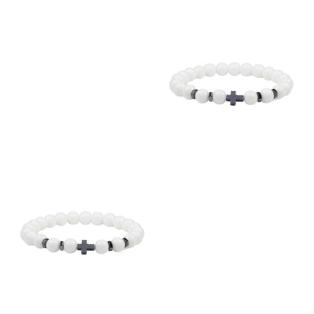 Minnieouse Pulseras de cuentas de piedra redonda natural Joyería resistente al desgaste Cuerda elástica de ojo de moda para fiesta Type3 NO3