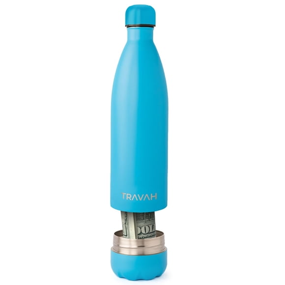 Botella de agua Travah Diversion de acero inoxidable, 500 ml, color azul claro