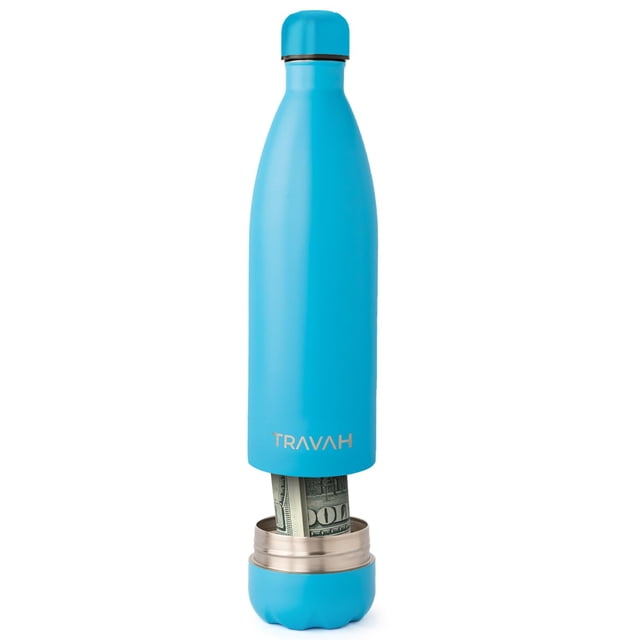 Botella de agua Travah Diversion de acero inoxidable, 500 ml, color azul claro