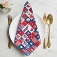 thumbnail image 2 of 4th of July Cloth Napkins, Red White and Blue Plaid Patriotic Memorial Day Washable and Reusable Dinner Napkins Set of 6, Table Napkin for Kitchen Party Birthday Wedding Hotel Housewarming 20"x20", 2 of 9