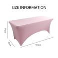 thumbnail image 2 of Fitted Tablecloth Table Clothes for 6ft Rectangle Table - Elastic Spandex Massage Bed Table Cover, Stretch Table Covers for Party, Wedding, Birthday, Banquet, 183*75*75cm/0.5kg - Pink, 2 of 5