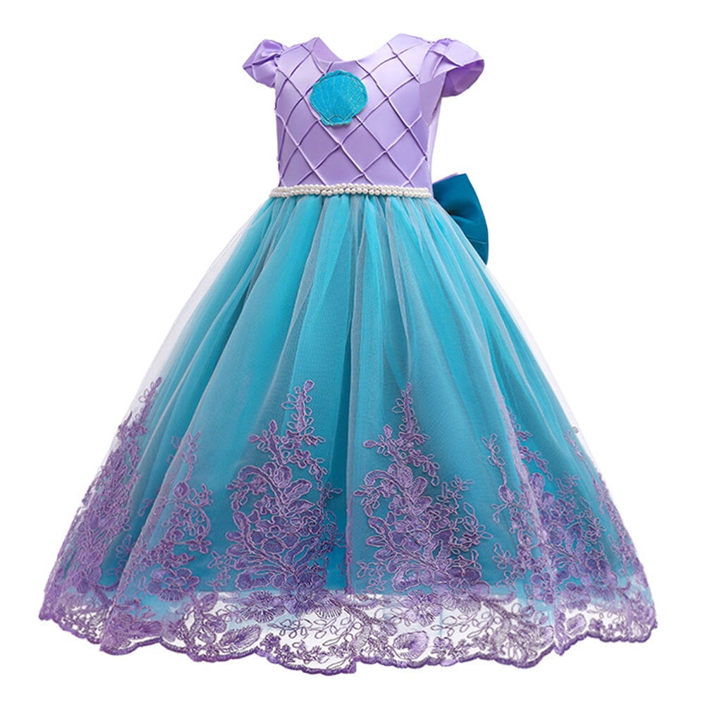 3-9T Girls Ariel Mermaid Princess Dress Halloween Birthday Party Cosplay Outfit
