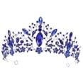 thumbnail image 4 of FELTECHELECTR  Tiaras for Girls Hair Crown Band Rhinestone 30st Birthday Headband Bride Blue, 4 of 8