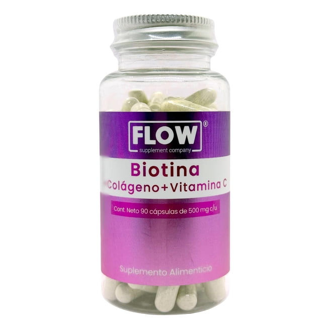 Biotina Colágeno Vitamina C 90 cápsulas Flow FLOW FLOWBIOTINACOLAGENOVITC