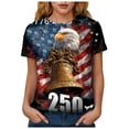 thumbnail image 5 of UngA Women's 250Th Anniversary Print Vintage T-Shirt 1776-2026 250Th Anniversary Patriotic Women Tshirt (Coffee,XXL), 5 of 8
