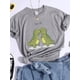 thumbnail image 4 of Hug Me Kawaii - Camiseta verde con diseño de dinosaurio pequeño para mujer, camisetas informales de verano, top corto de hip hop callejero, camiseta transpirable con personalidad, 4 of 5
