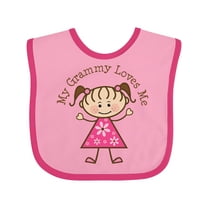 Inktastic My Grammy Loves Me Girls Baby Bib