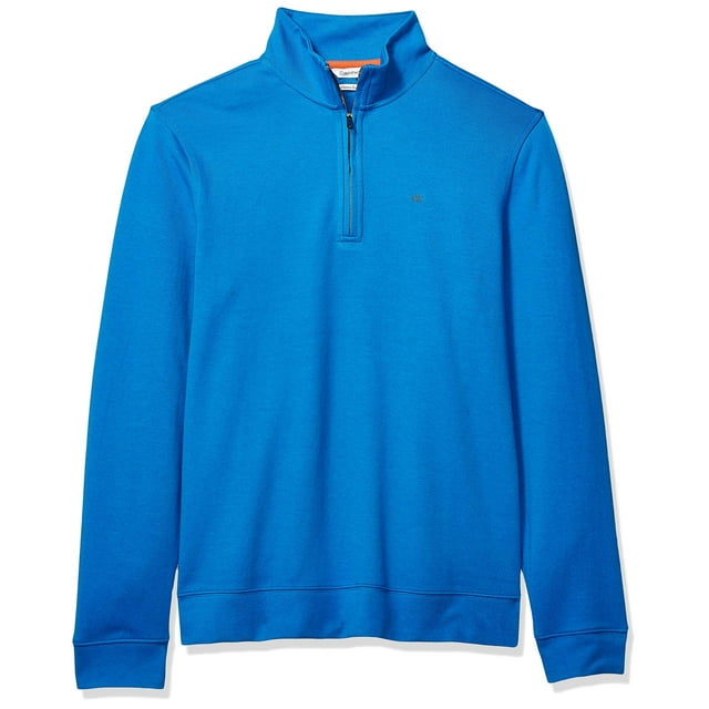 Calvin Klein Men's Classic Quarter Zip Sweater, Victoria Blue, X-Large