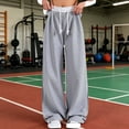 thumbnail image 2 of BOOMNY Girls Baggy Sweatpants Wide Leg Pants for Girl Trendy Patchwork Color Elastic Waist Athletic Jogger Pant With Pocket, 2 of 5