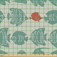 thumbnail image 2 of Ambesonne Nautical Fabric by the Yard Upholstery, Blue and Red Fishes Images, 10 Yards, Multicolor, 2 of 5