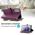 thumbnail image 3 of Feishell for Samsung Galaxy S21+ Crossbody Zipper Wallet Case,for Women Men,Premium PU Leather Shockproof Magnetic Clasp Card Slots Kickstand Phone Case with Shoulder & Wrist Strap,Darkpurple, 3 of 12